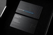 Modern Professional Black Metal Business Card Template with etching and spot color 7