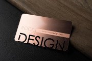 Rose Gold with Cut-Through design metal card Business Card Template 3