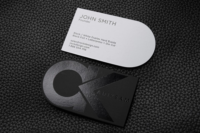 Bold and Creative Black and White Business Card Template - CK