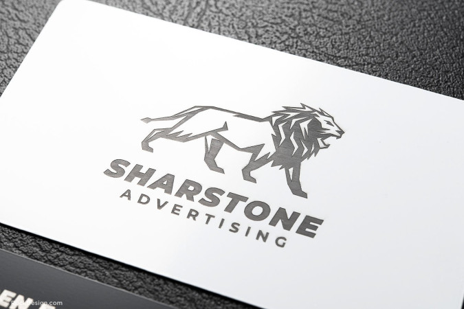 Aggressive black and white metal cards - Sharstone