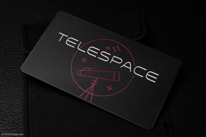 Interstellar Luxury Black Metal Business Card Template Design - Telespace