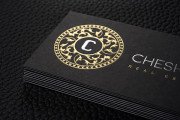 Gold and Silver Foil Triplex Black Business Card Template 5