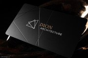 Geometric Etched Black Metal with Metallic Ink business cards 6