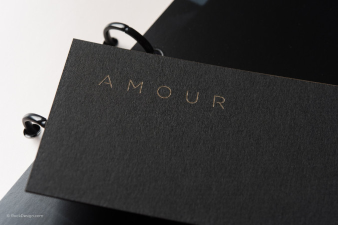 Minimalistic laser engraved business card template - Amour