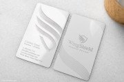 Quick white metal vertical business card template 5