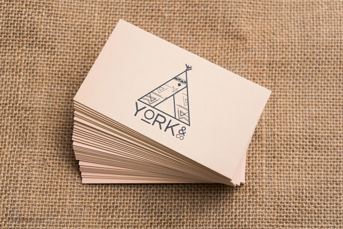 Modern simple two color business card template with emboss - York