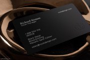 Luxurious Black Metal with Silver Metallic Ink Business Card 3
