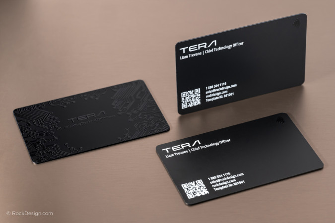 Synthetic Matte Black Smart PVC Business Card - Tera