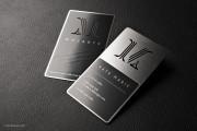 Silver & black metal cut through business card template 10