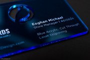 Laser Cut Translucent Blue Acrylic Business Card 3