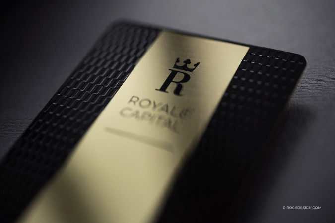 Super Luxury gold metal business cards - Royale Capital 