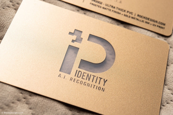 Elegant metallic gold PVC plastic free name card template – Identity