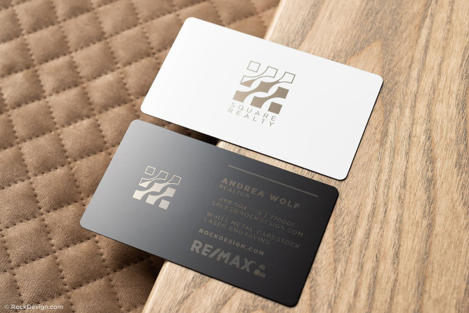 Quick and unique metal realtor visiting card design – Square Realty