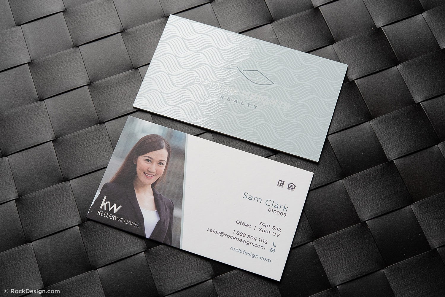 Pure Black 34 pt Soft Touch Laminated Foil Stamed Business Cards