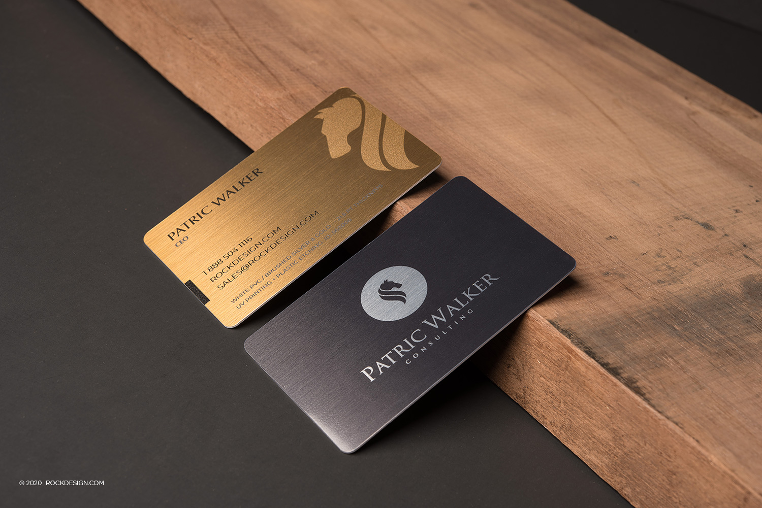 FREE ONLINE brushed metallic PVC PLASTIC business card template