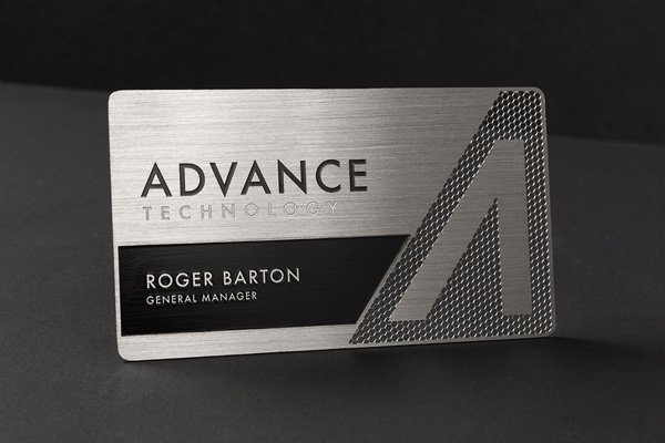 Modern trendy stainless steel metal business card - Advance Technology