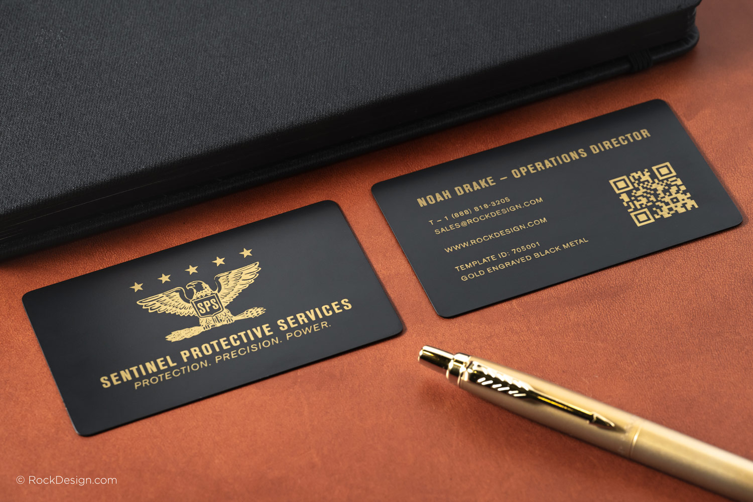 laser-engraving-gold-engraved-black-matal-business-card-template-705001-sentinel-protective-services-rockdesign-image-01