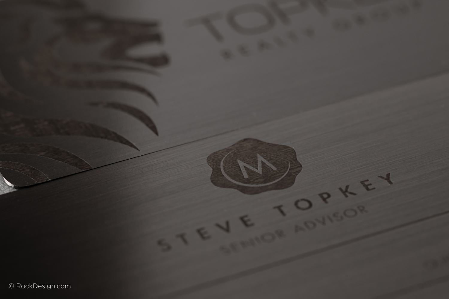 Laser Engraved Gunmetal Business Card Templates | RockDesign.com